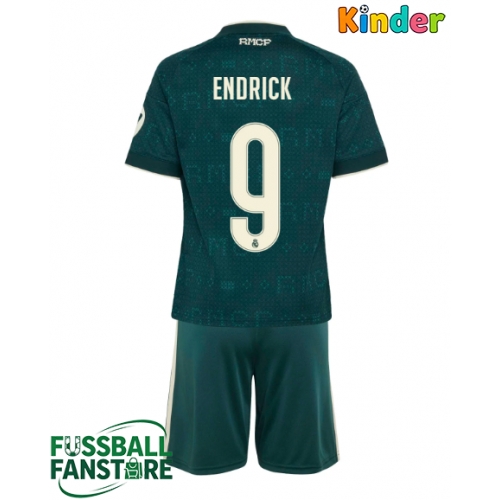 Real Madrid Endrick #9 Replik Auswärtstrikot Kinder 2026-27 Kurzarm (+ Kurze Hosen)